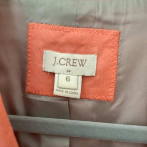 J.Crew Women's Orange Schoolboy Front Two Button size 6 100% Linen - Picture 9 of 12